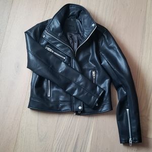 Blank NYC Vegan Leather High Collar Moto Jacket M